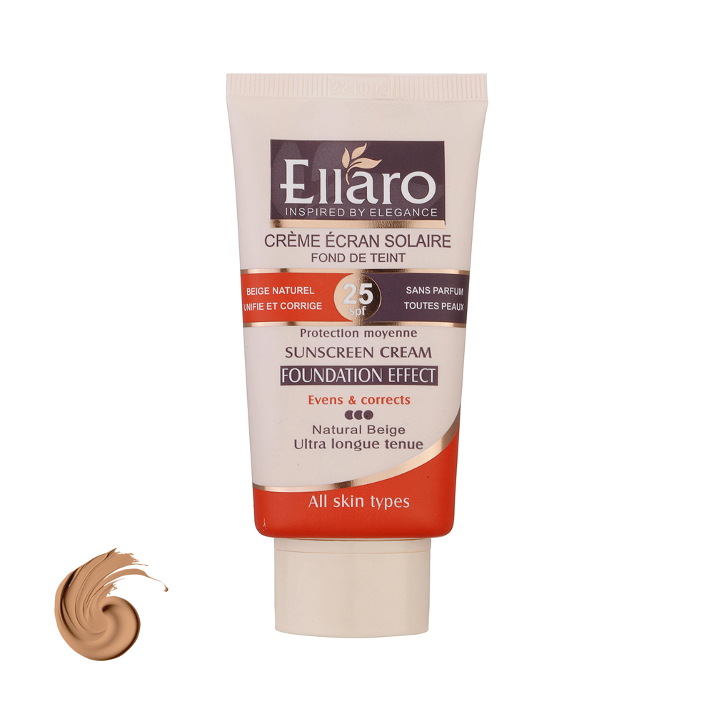 بژ-متوسط-الارو کرم ضد آفتاب کرم پودری انواع پوست SPF 25 الارو ellaro - تصویر 1