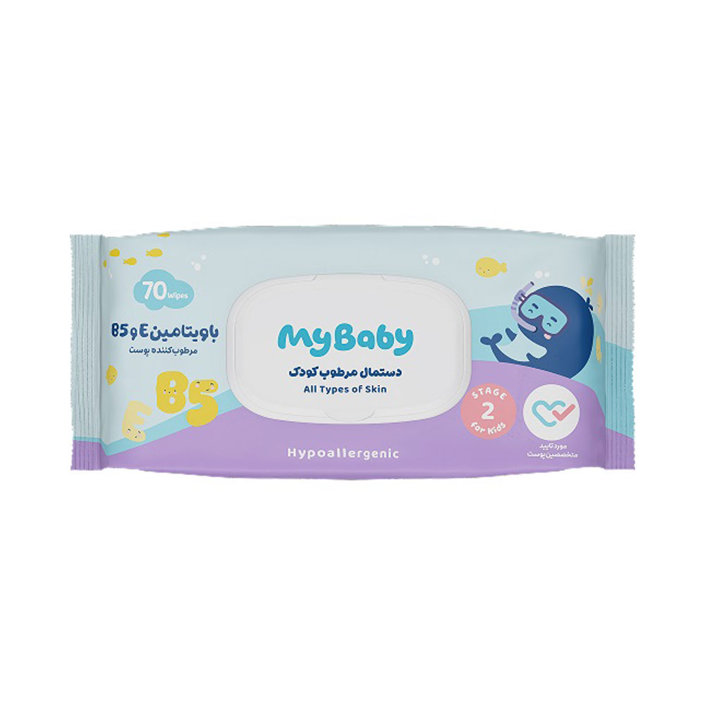دستمال-مرطوب-کودک-مدل-ویتامین-EوB5-مای-بی-بی-mybaby دستمال مرطوب کودک مدل ویتامین EوB5 مای بی بی mybaby - تصویر 1